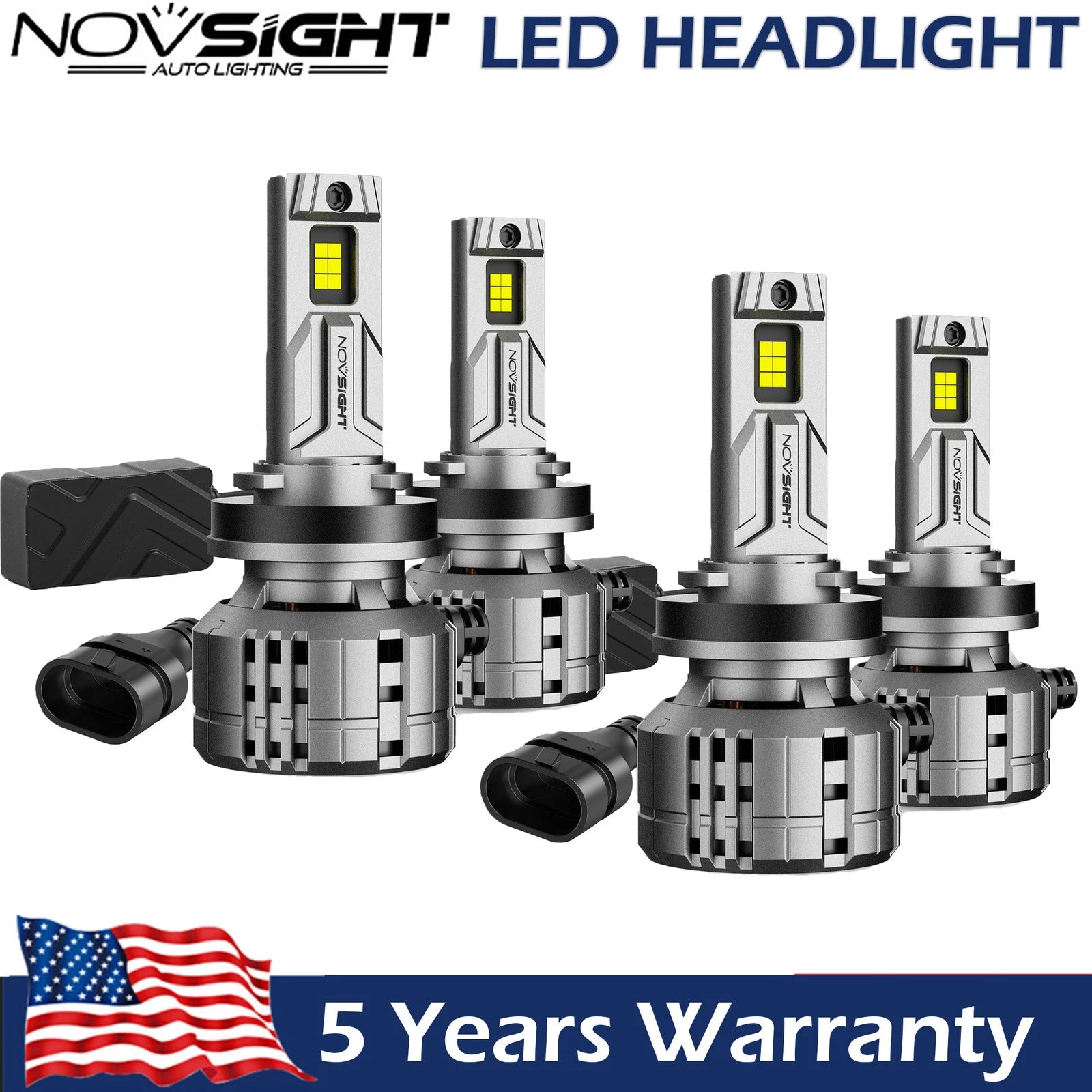 4X H11 LED Headlight Bulbs for High Low Beam (200W 40000LM)