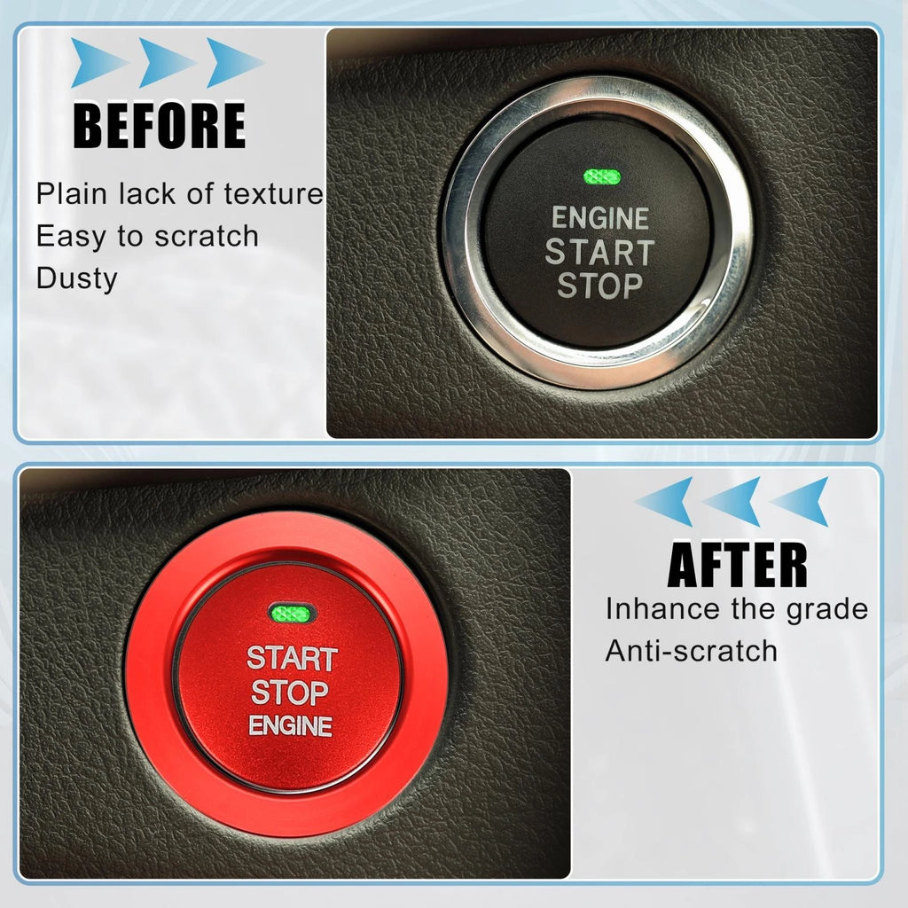 Engine Start Stop Push Button Cover Trim Sticker Kit for Subaru (2013–2022) Red