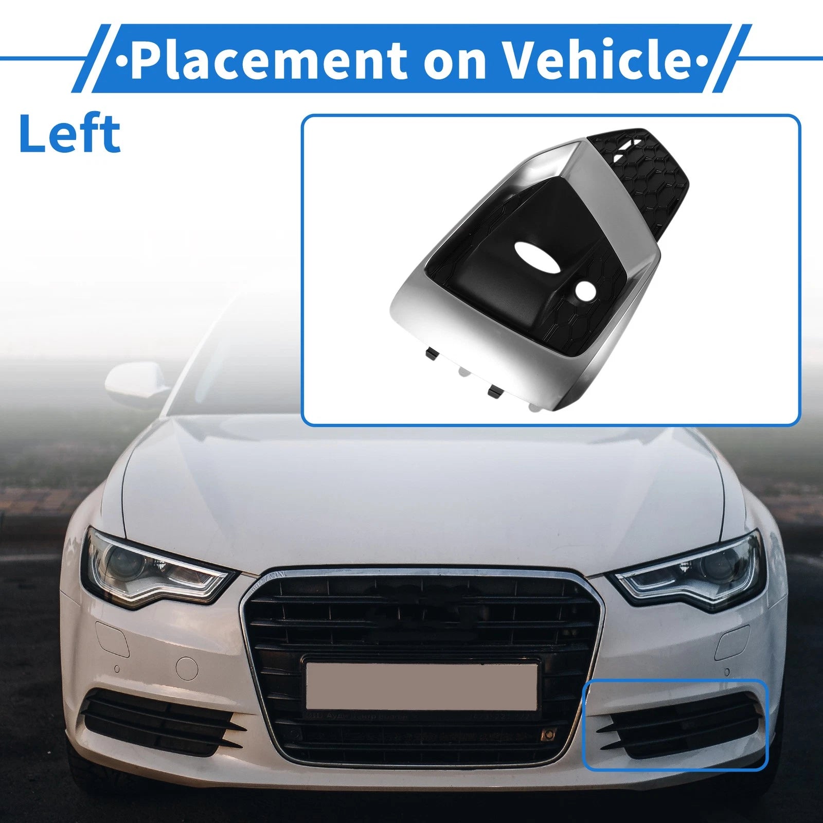 Front Left Fog Light Grill Replacement for Audi A5 (2021–2023)