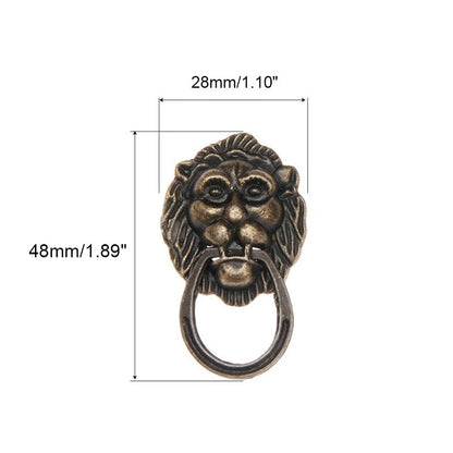 5Pcs Antique Bronze Lion Head Door Pull Handle Cabinet Drawer Pull Knob 2848mm