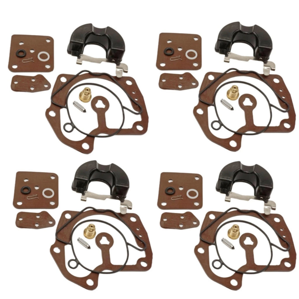 Set of 4 Carburetor Repair Kits for Johnson Evinrude V4 V6 V8 (439078 439079)