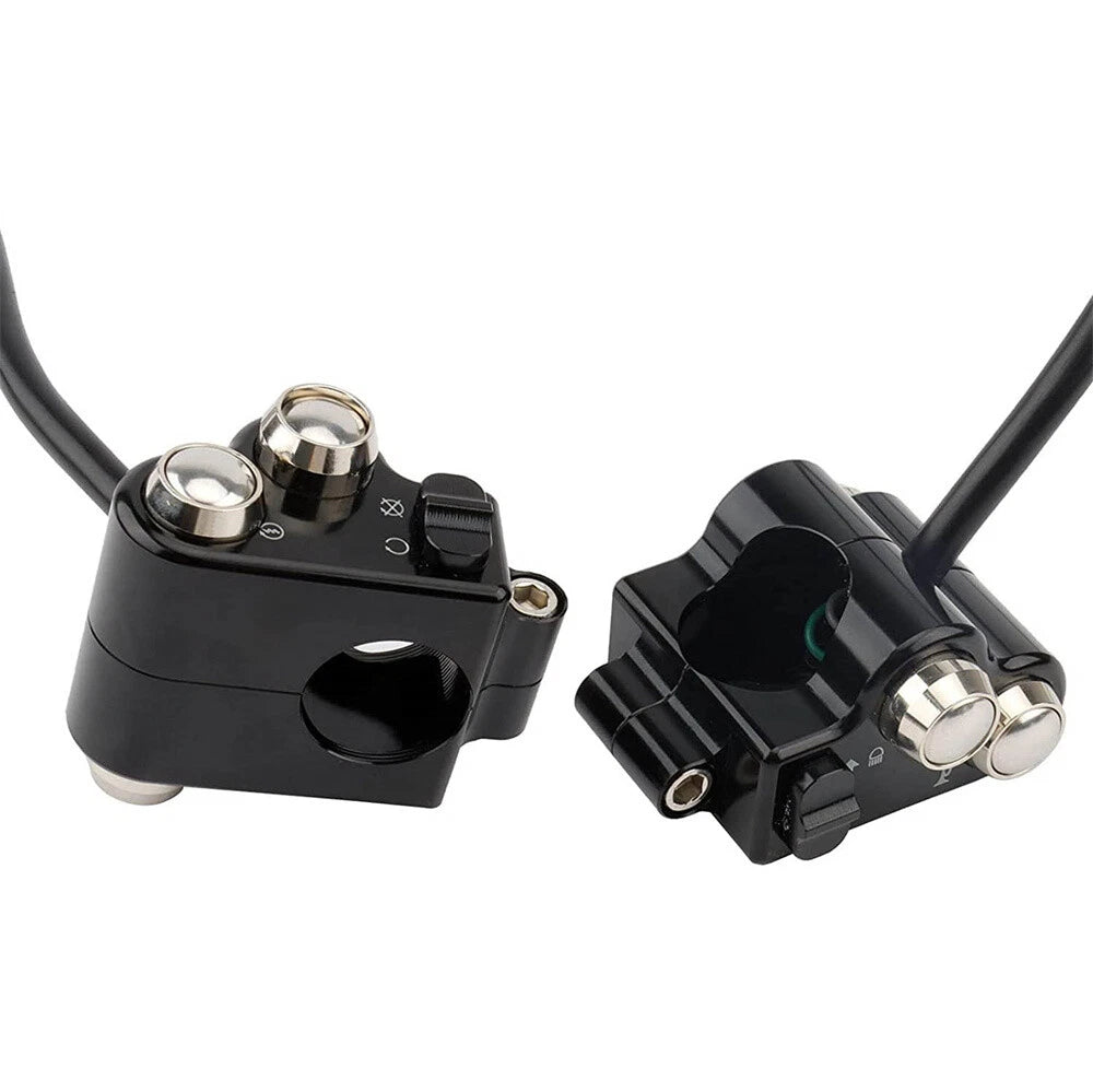 1 Pair 22mm Universal CNC Motorcycle Handlebar Switch Control with Harness