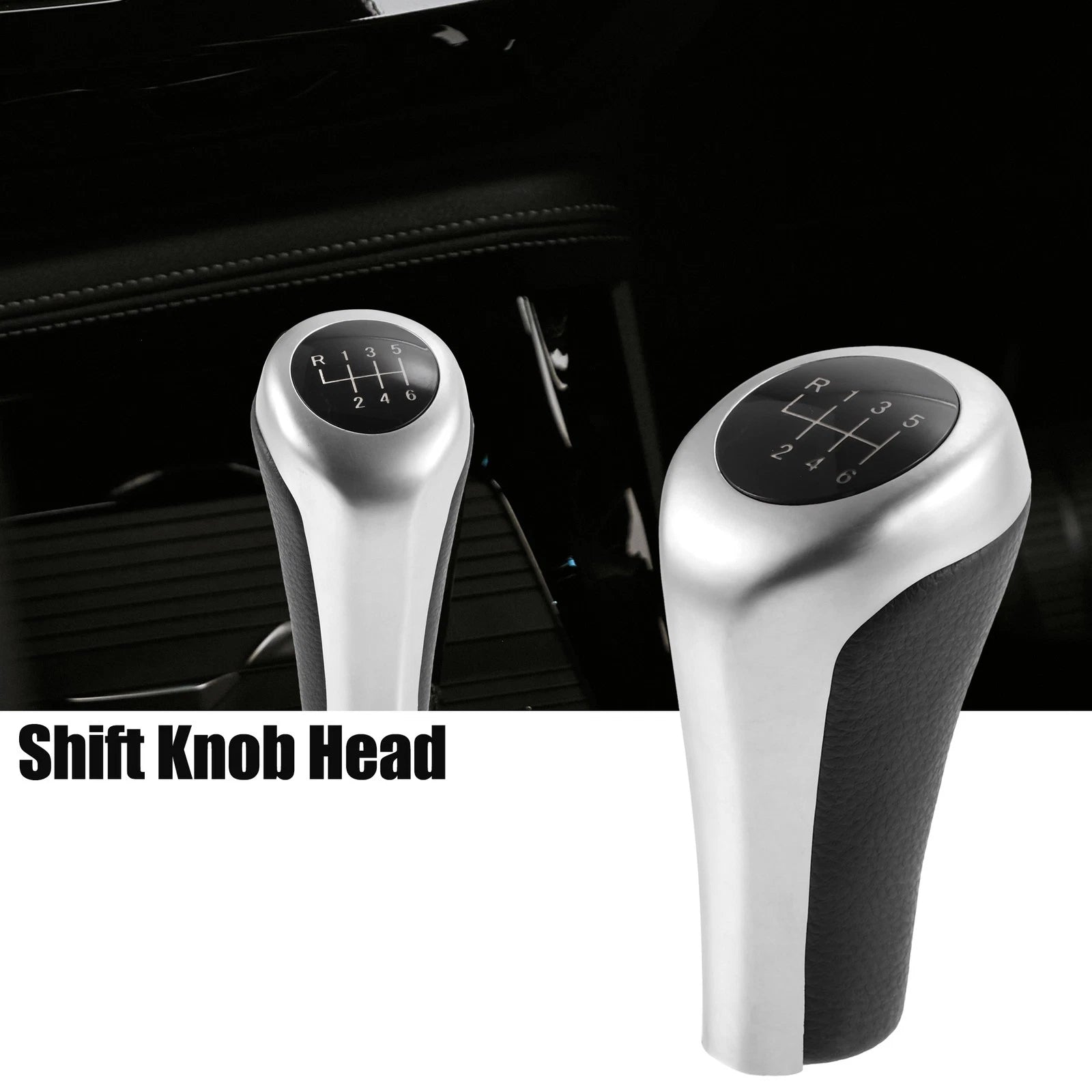 6 Speed Manual Shift Knob Head Replacement for BMW Black Faux Leather (2012–2018)