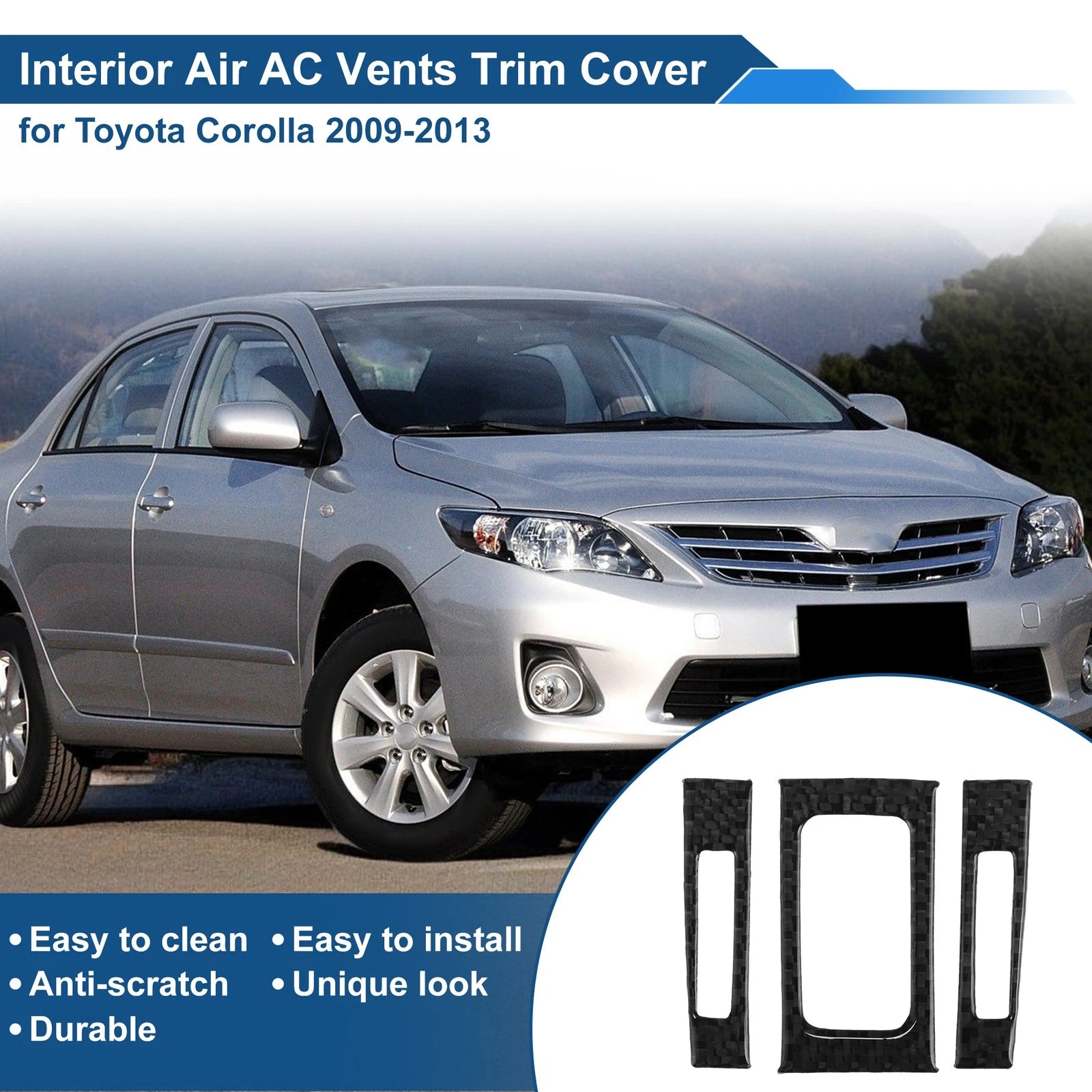 Air Conditioner Outlet Vent Trim Cover Frame for Toyota Corolla (2009–2013)