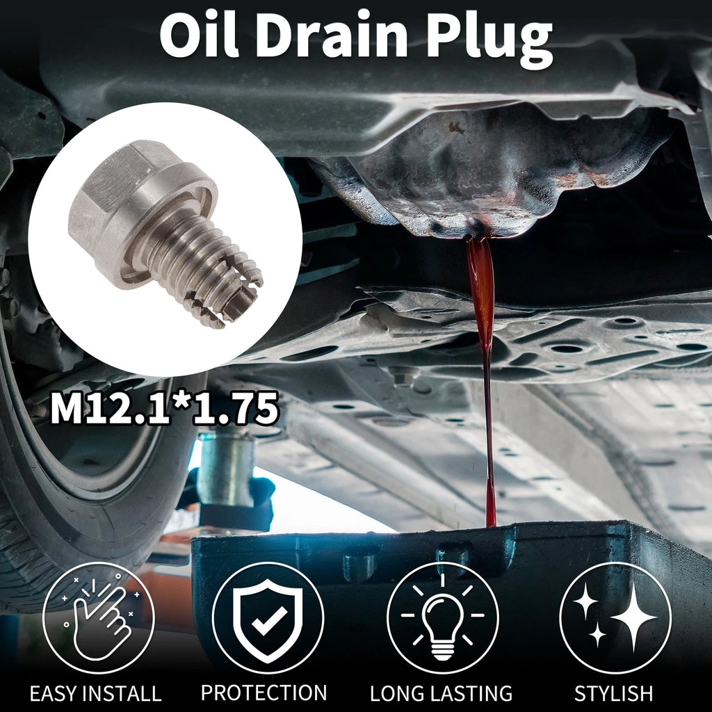 M12.1x1.75 Oil Drain Plug for Universal Applications (Hex Key, 2xRubber Washers)