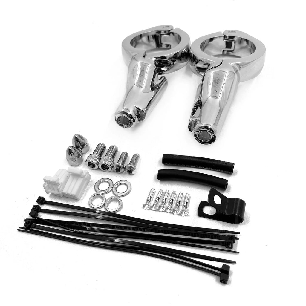 Chrome Front Turn Signal Relocation Kit for Harley FXD Dyna (2008–2017)