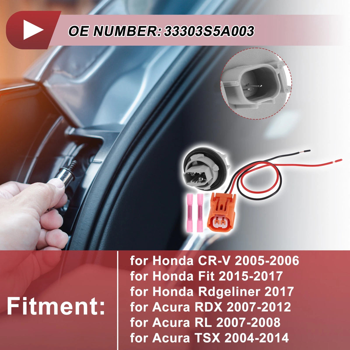 Brake Light Socket Wiring for Honda CR-V (2005–2006) No. 33303S5A003