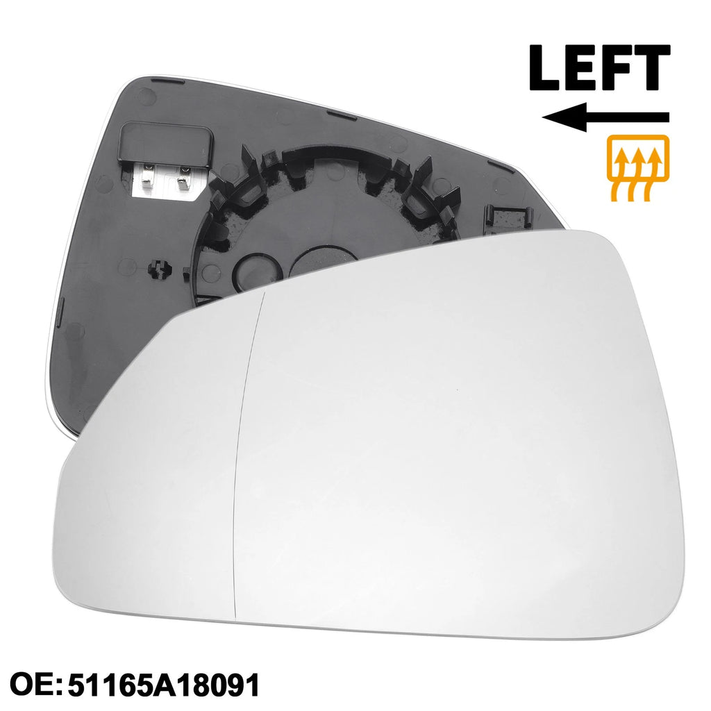 Heated Mirror Glass Left Passenger Side Replacement for BMW X1 (2016–2022)