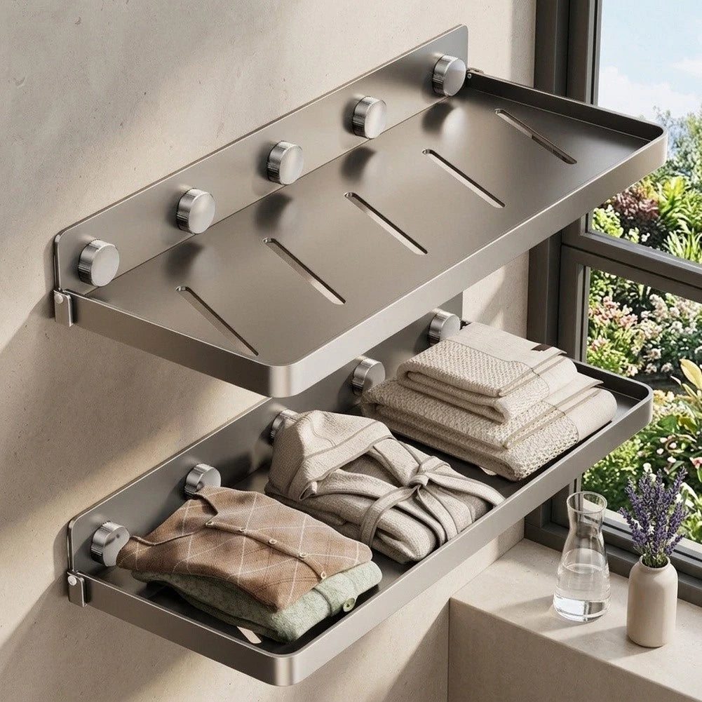 Foldable Towel Rack for Smooth Surfaces (Wall Mounted)