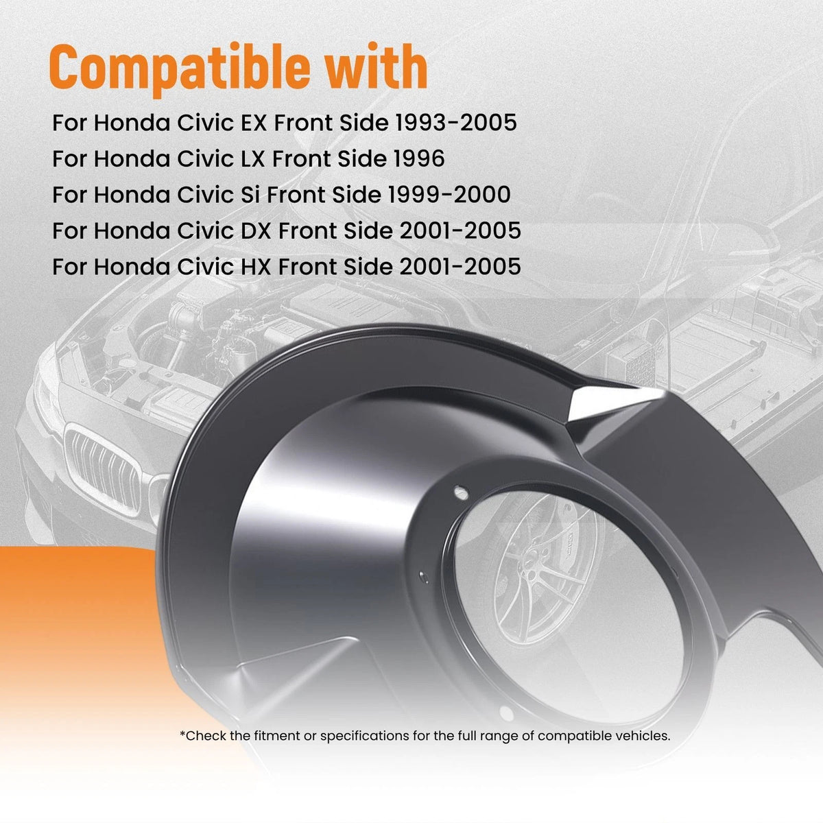 Front Brake Dust Shield Plate for Honda Civic DX/HX/EX (1993–2005) 45255-SR3-V00
