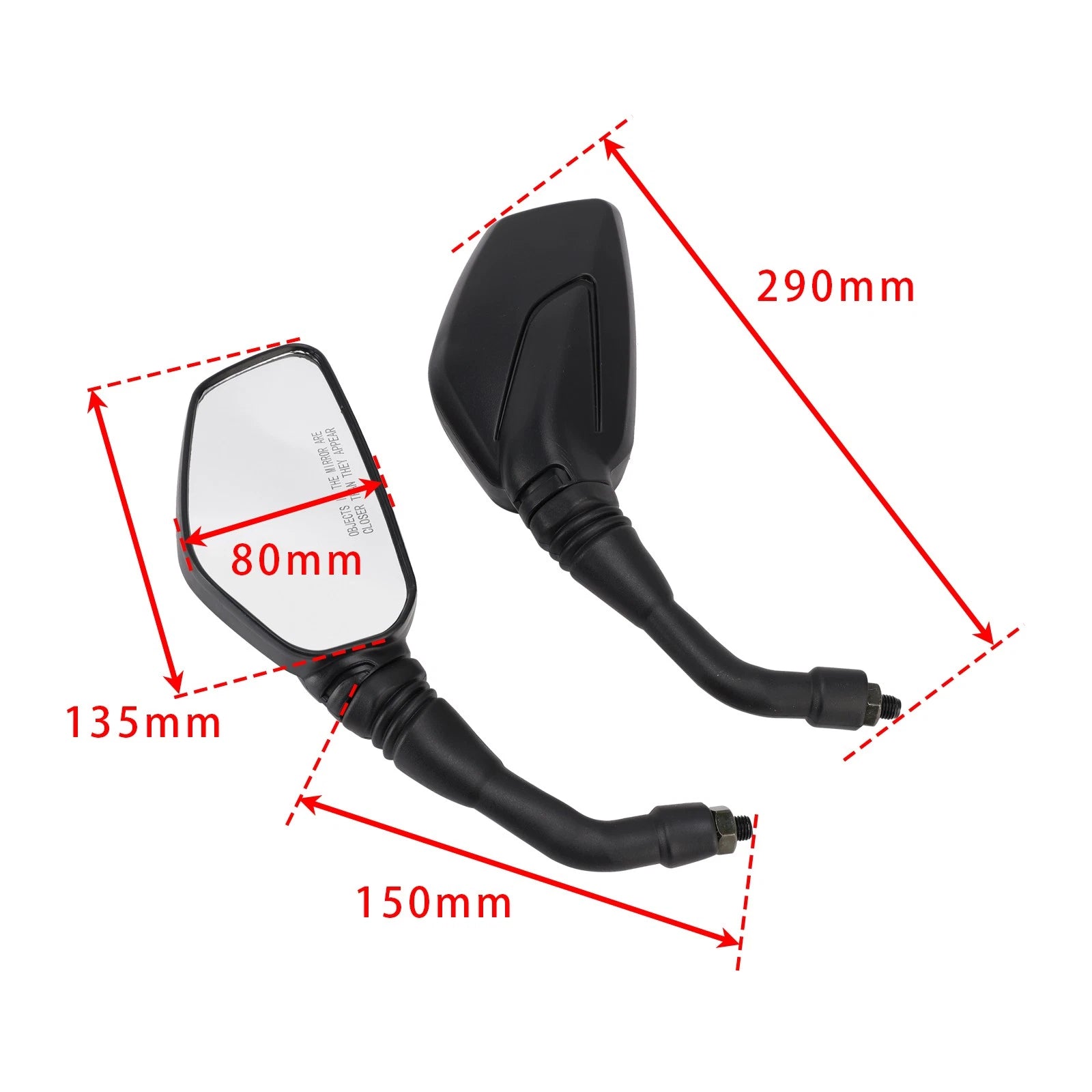 Set of 2 Rearview Mirrors for Bajaj Pulsar NS200 NS160 Dominar 400