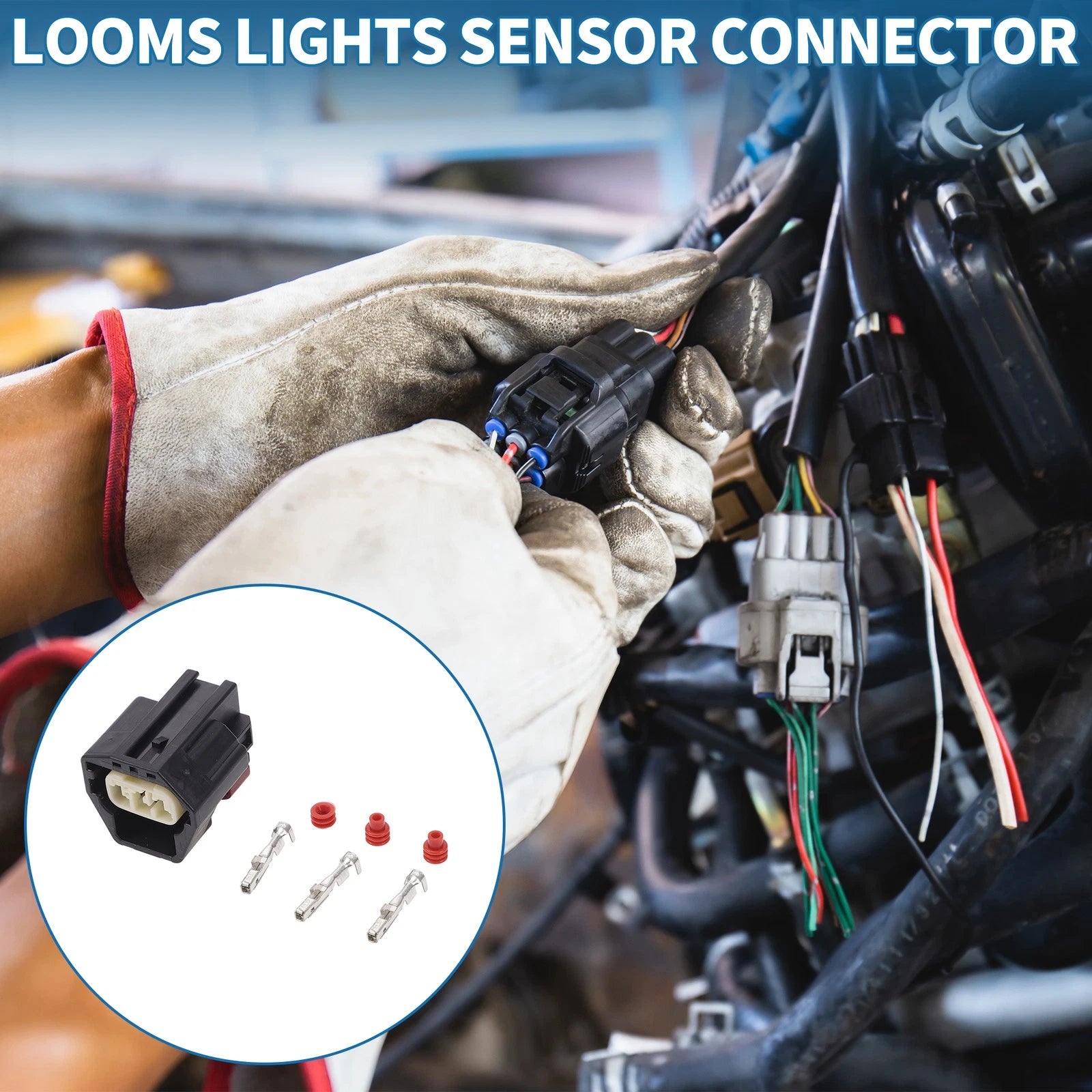3 Pin Looms Light Sensor Connector Replacement for Ford Volvo (1 Set)