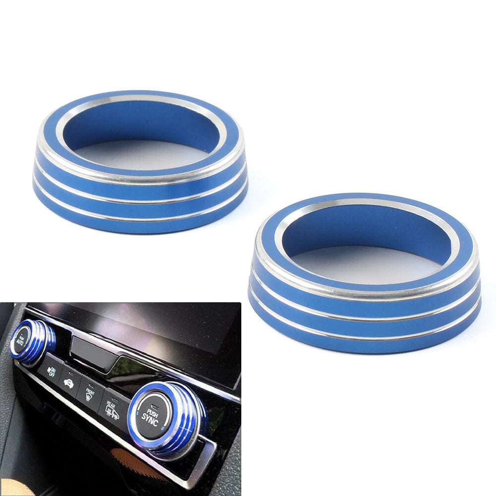 2X AC Climate Switch Knob Ring Cover Trim for Honda Civic (2016–2021)