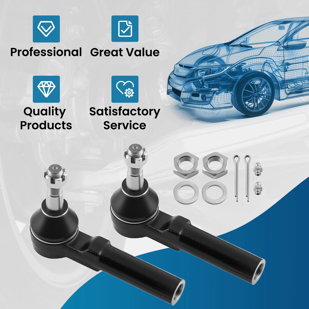 2X Front Outer Tie Rods for Chevy Impala (2000–2013) & Buick Century (1997–2005)