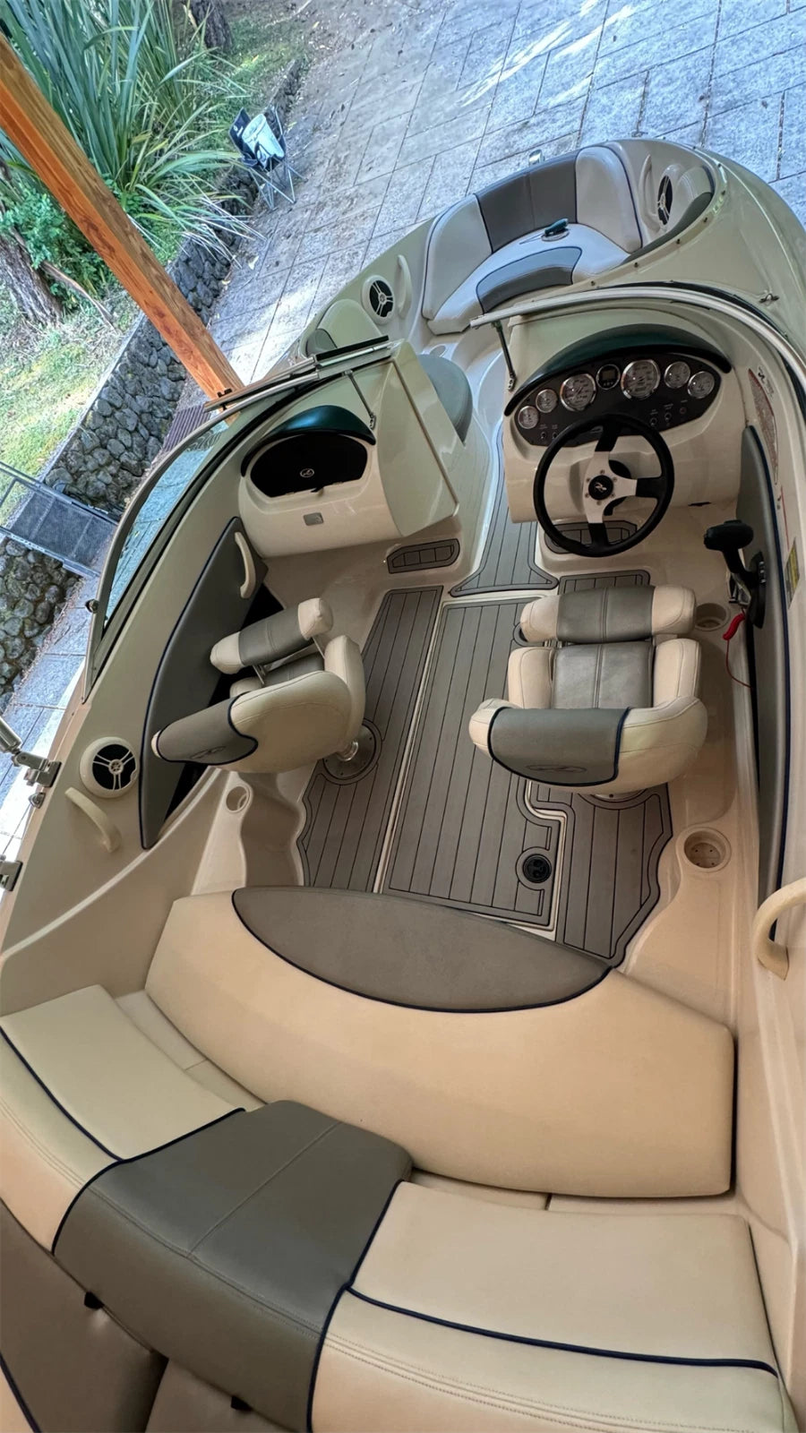 EVA Foam Teak Flooring Cockpit Pads for Sea Ray 185 Sport (2010)