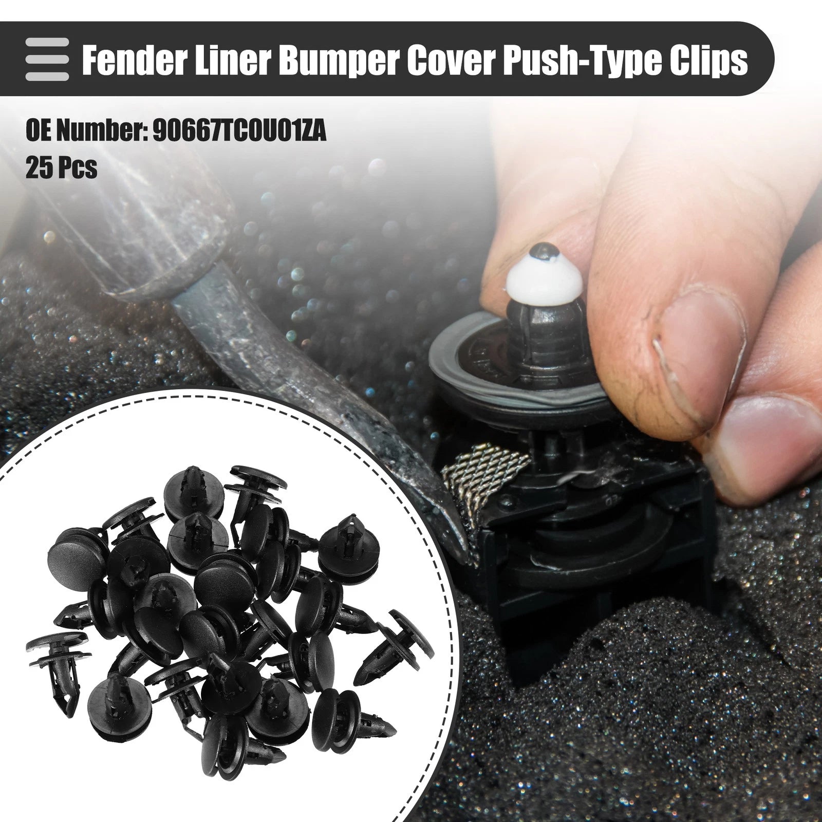 25 Pcs Fender Liner Push Type Clips for Honda (2003–2024)