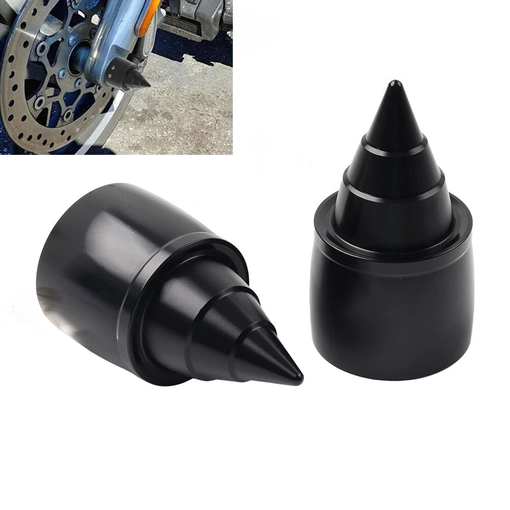 2pcs Front Axle Nut Cap For Harley Touring Road Street Glide Softail Sportster
