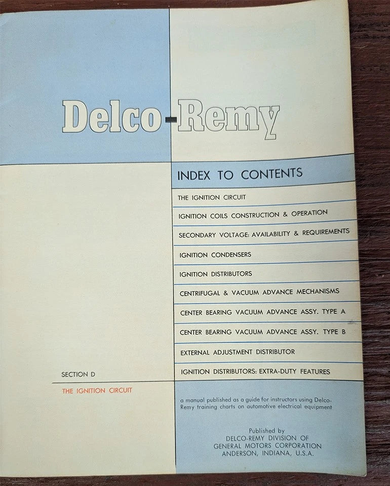 Ignition System Training Chart Manual for Delco-Remy