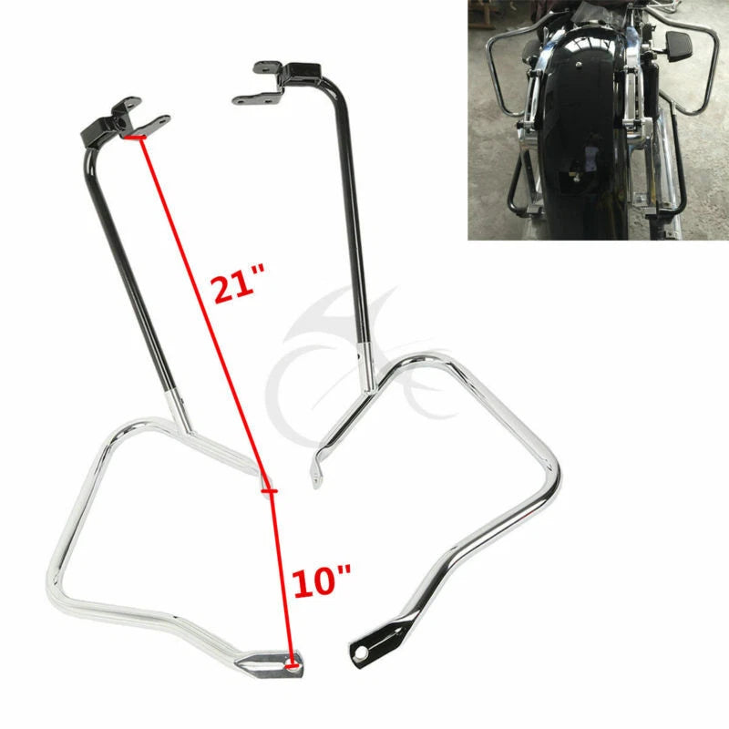 Chrome/Black Saddlebag Guards for Harley Touring (2014–2024)