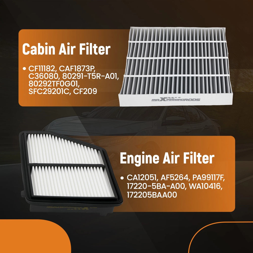 Engine Air Filter & Cabin Air Filter for Honda Civic 2.0L (2016–2026) CA12051