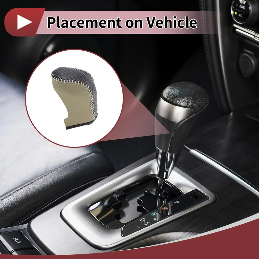 Gear Shift Knob Cover Replacement for Hyundai Sonata (2011–2014) Black Beige