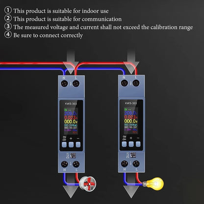 Reliable KWS303 AC Power Meter 40A for Residential and Light Commercial Use