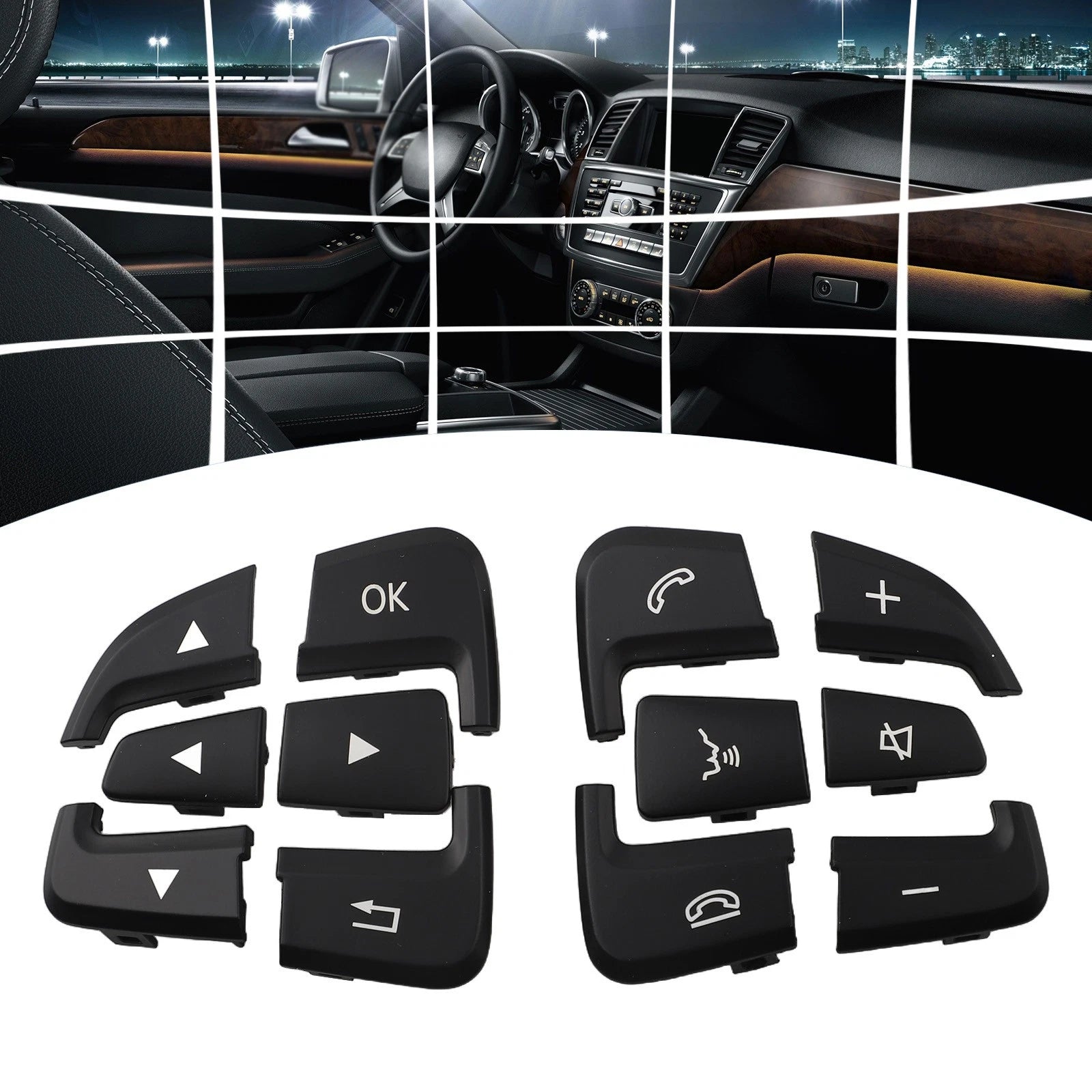 Steering Wheel Switch Covers for Mercedes Vehicles (Compatible)