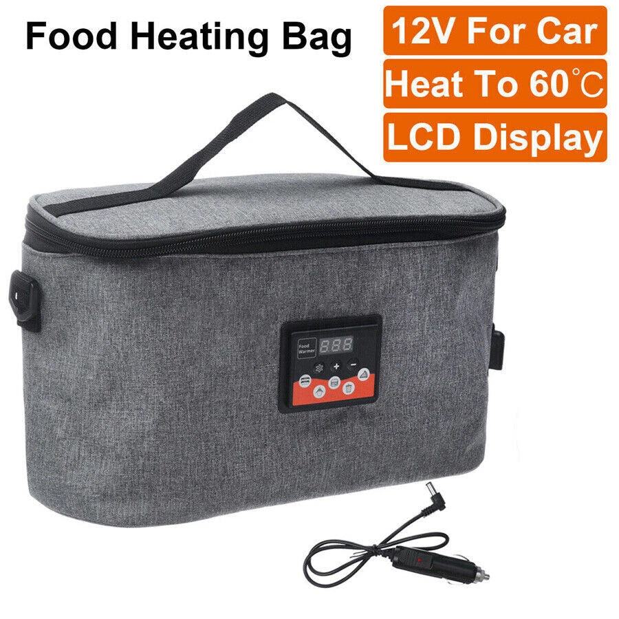Portable 8L 12V Car Food Heating Bag Warmer Container LCD Digital Temp Display