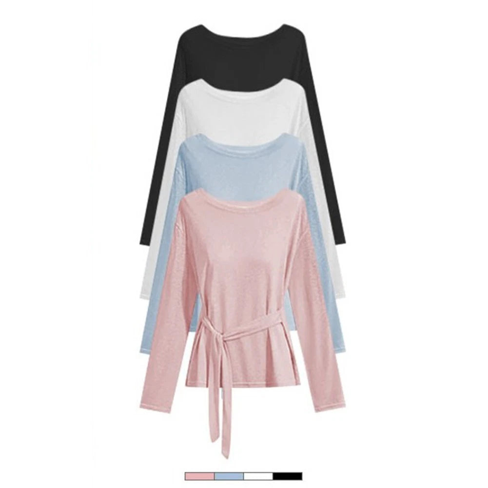 Women's Loose Long Sleeve Boat Neck Pullover Sun Protection Tee