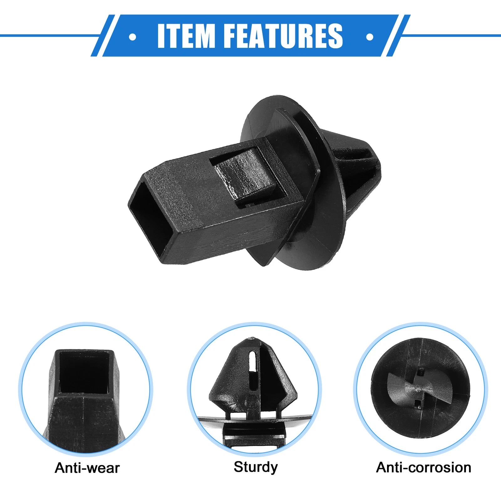 20 Pcs Automotive Clips for Ram 5500 (2013–2018) Durable Plastic Black
