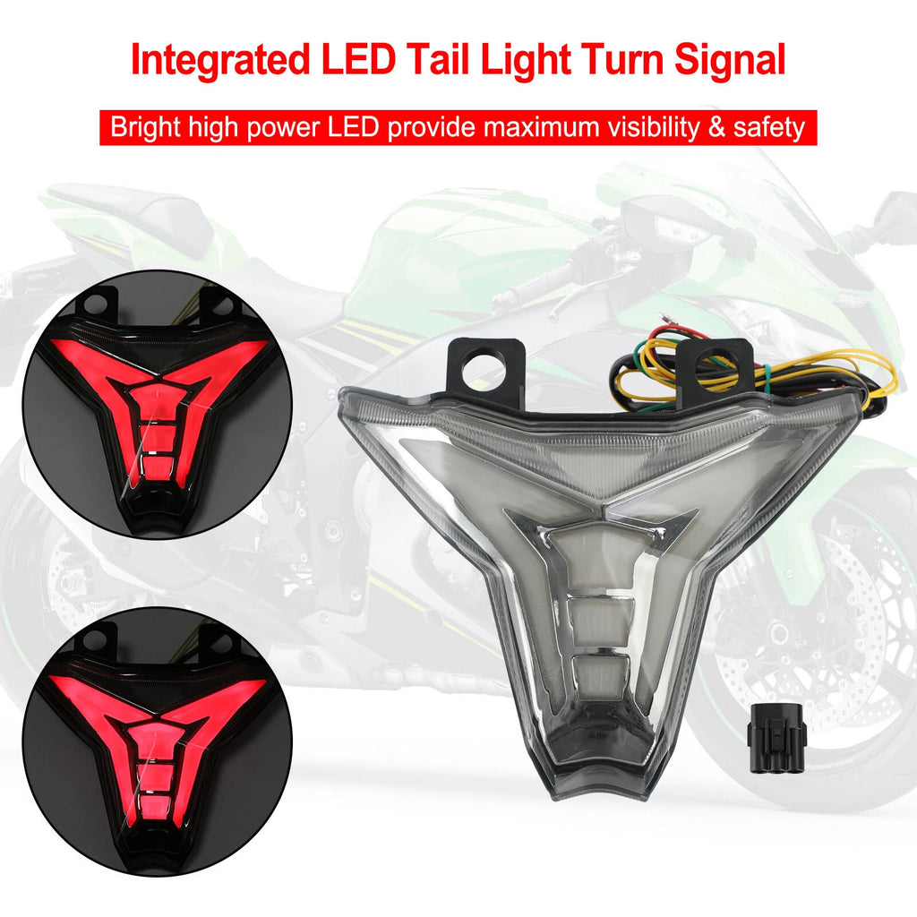 Integrated Tail Light Turn Signal for Kawasaki Ninja ZX10R Z1000 (2013–2022) Black T9