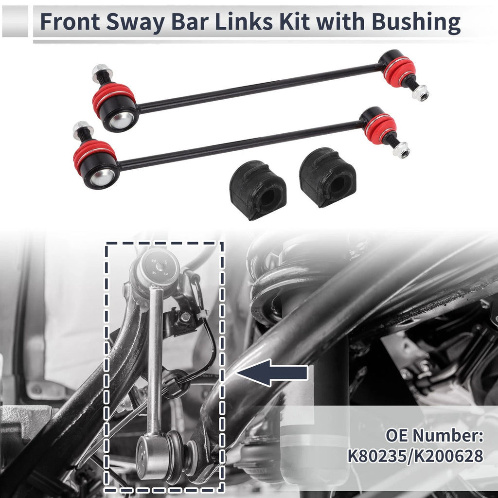 Front Stabilizer Bar Links with Bushings 2 Piece for Mazda 3 (2004–2009)
