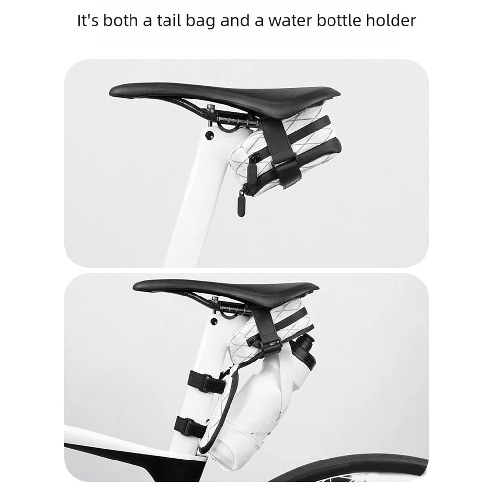 Dualuse Portable Bike Saddle Bag with Bottle Strap - Waterproof Design
