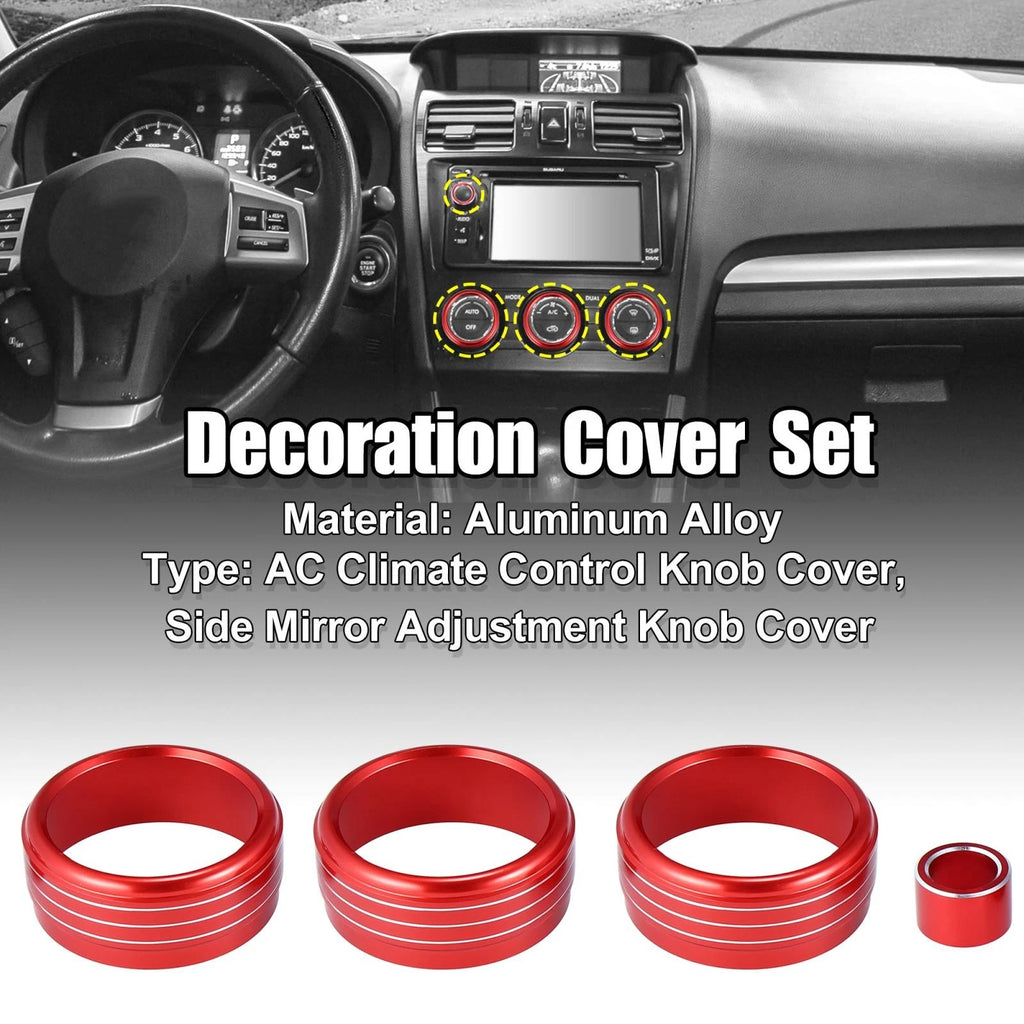 Climate Control Side Mirror Adjustment Knob Cover Set for Subaru WRX STI (2015–2021)