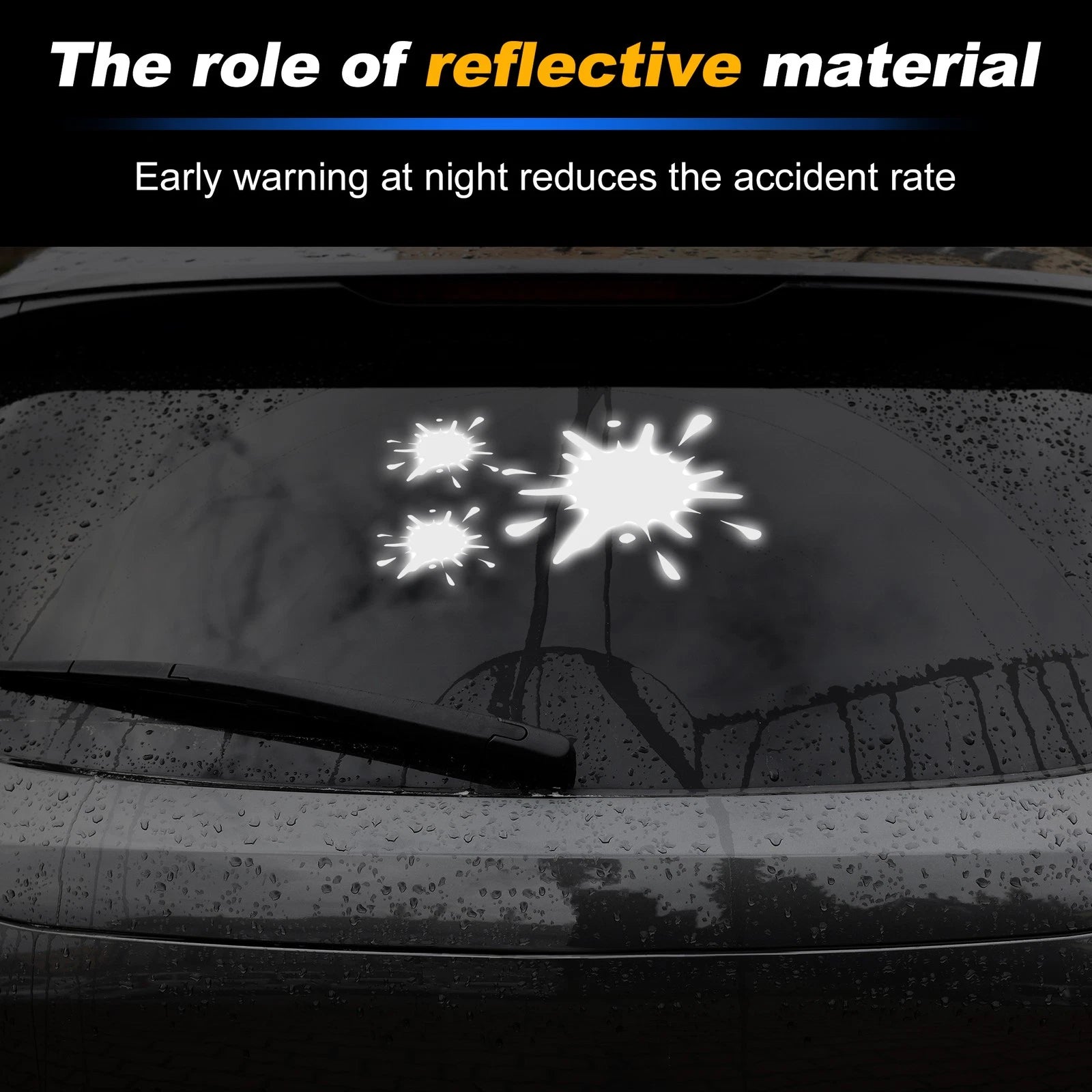 Reflective Bumper Decal for - Silver Tone, 3 Spots