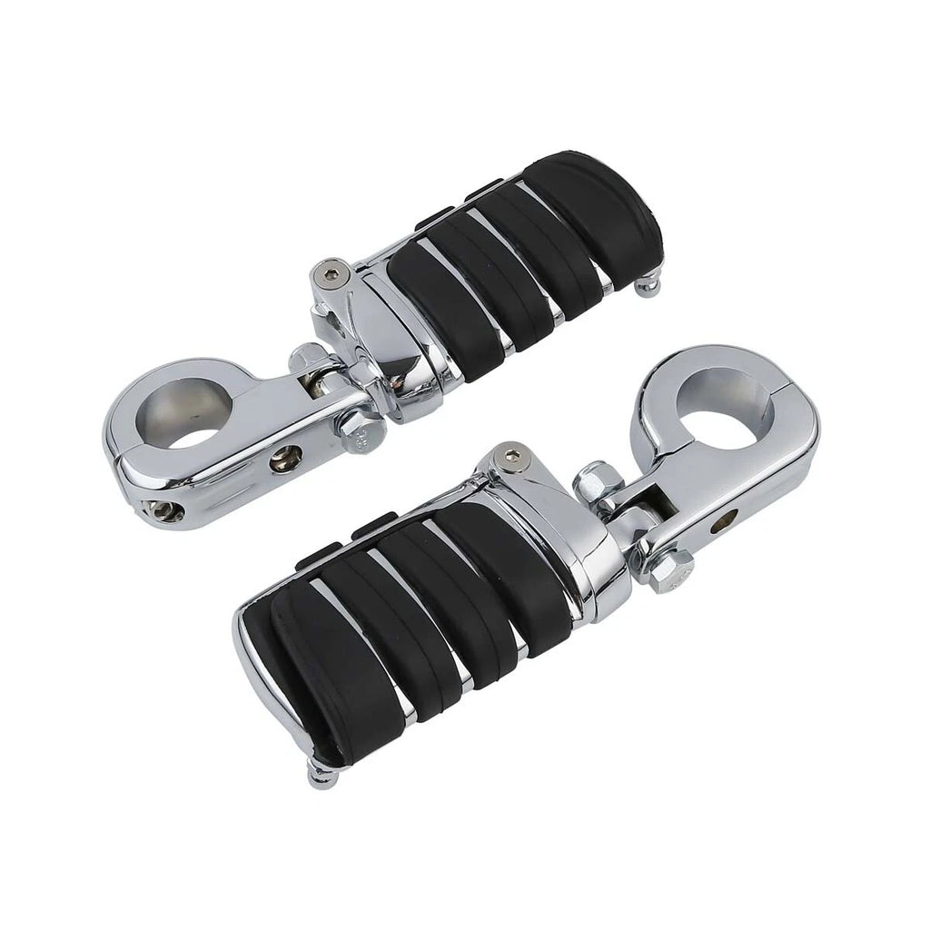 Chrome Highway Footpegs Clamps for Harley (1-1/4" Engine Guard)