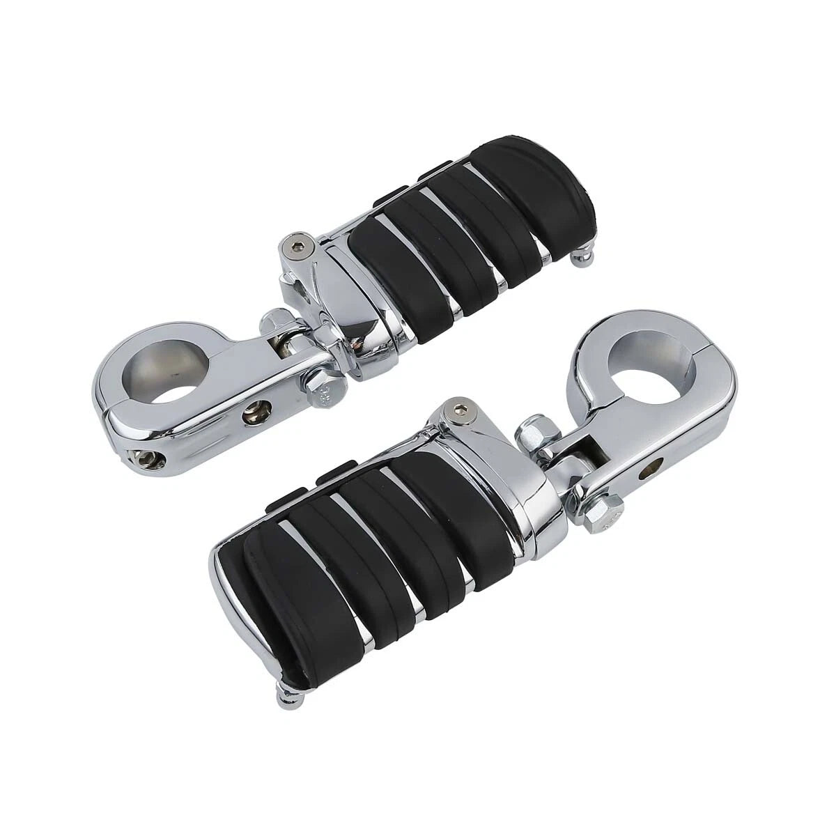 Chrome Highway Footpegs Clamps for Harley (1-1/4" Engine Guard)