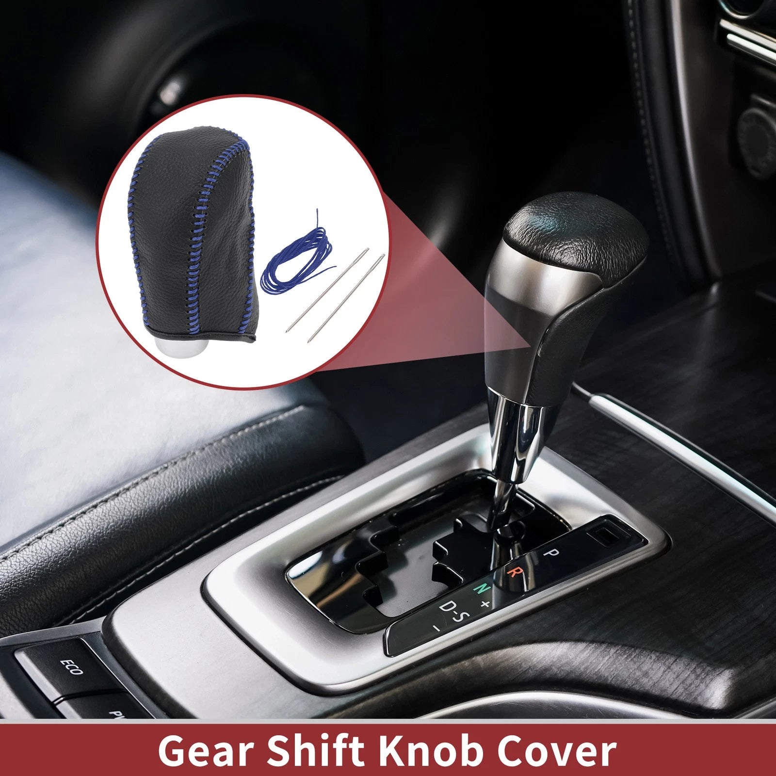 Gear Shift Knob Cover Replacement for Subaru Forester (2014–2017) Pebbled Black Blue
