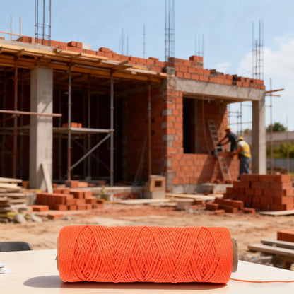 500 Feet Nylon Twine for Construction - Vibrant Fluorescent Orange