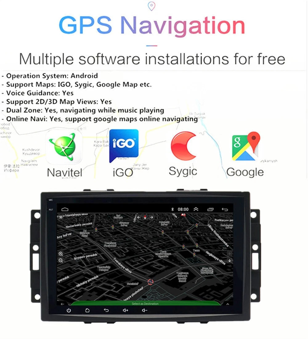 8'' Car Stereo GPS Head Unit for Jeep Grand Cherokee (2004–2007)