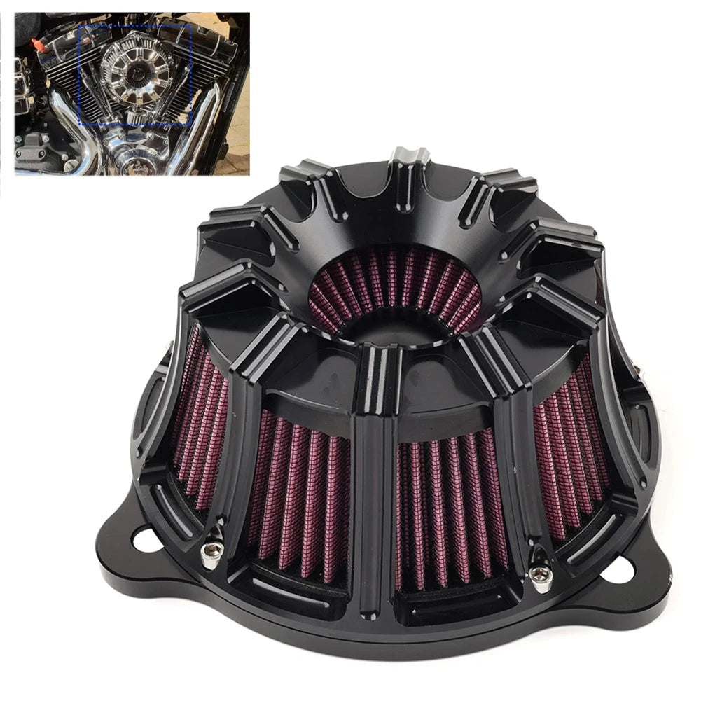 Air Cleaner Intake Filter Kit for Harley Electra Glide, Street Glide, Road King, Dyna (Does Not Apply)