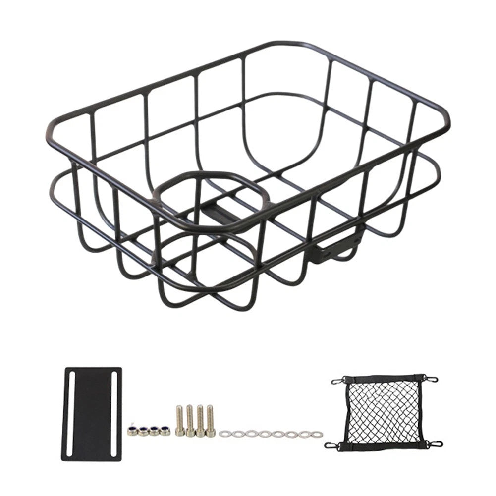Compact Front Bicycle Basket with Water Bottle Holder