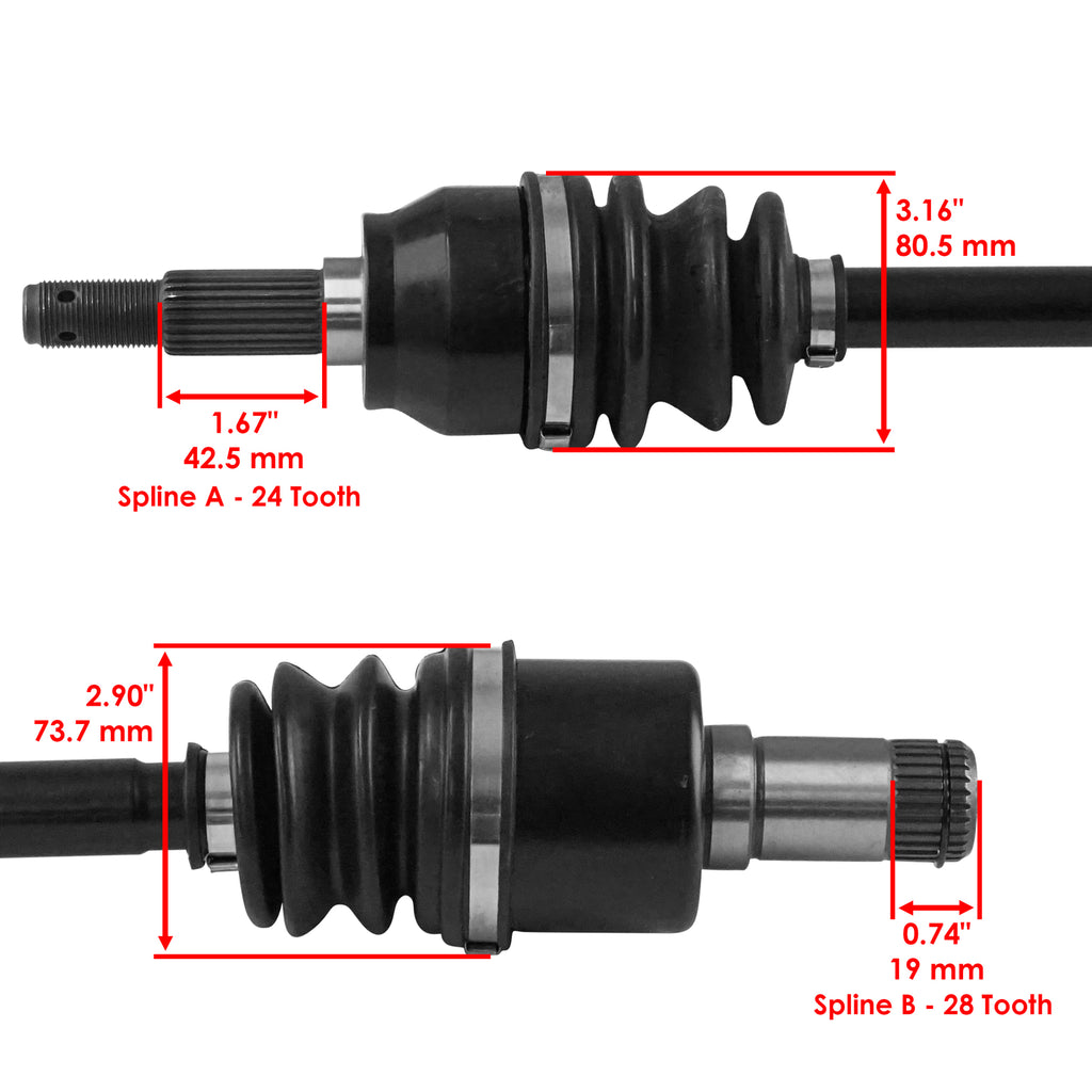 Caltric Rear Left CV Axle Replacement for John Deere XUV590i (2018–2022)