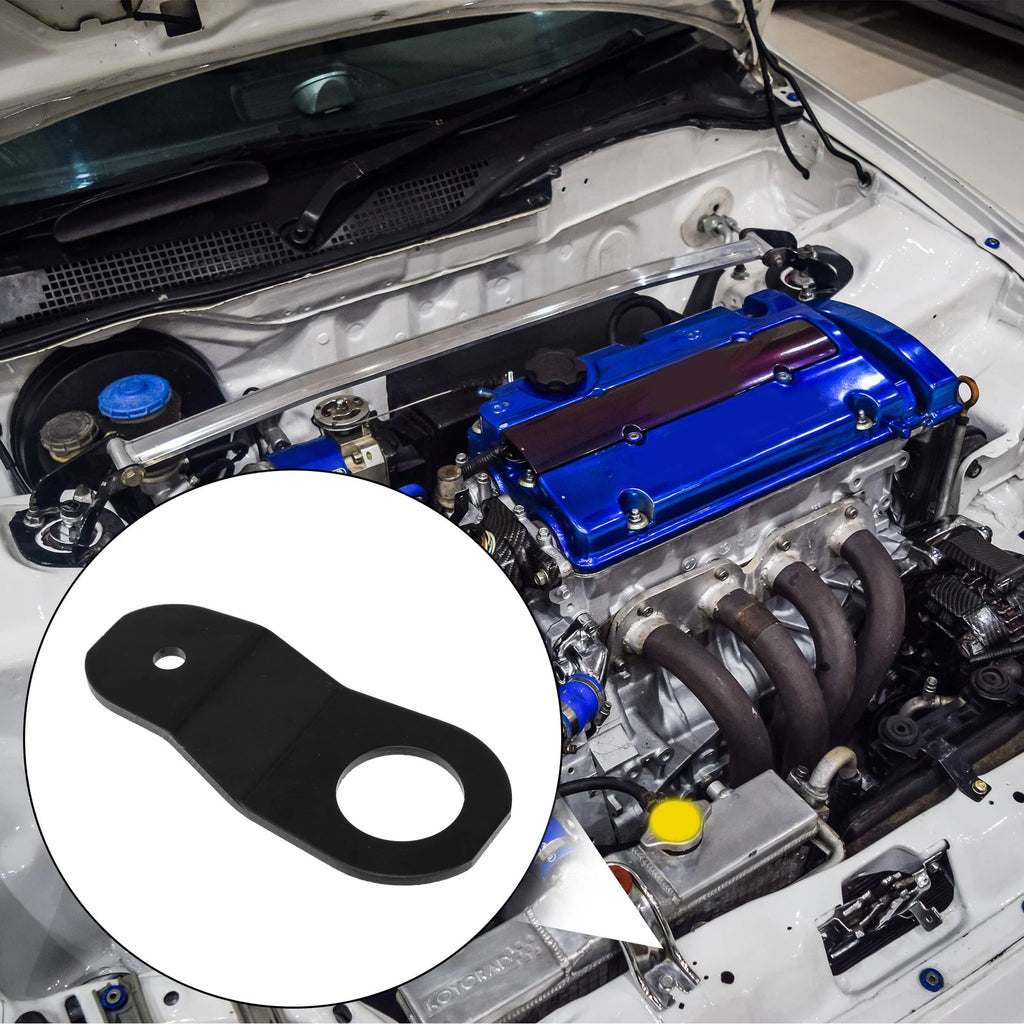 Engine Water Tank Radiator Bracket for Honda Civic Aluminum Alloy Black (1 Set)