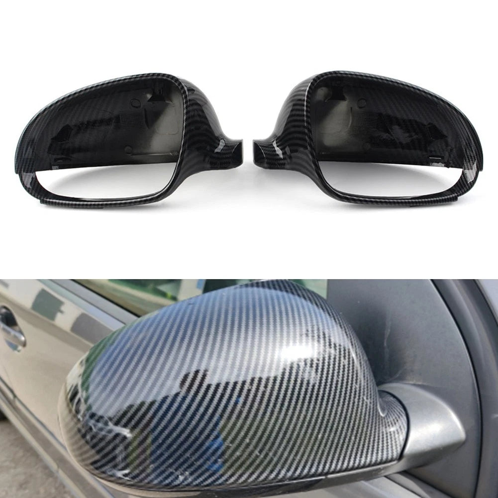 Rear View Mirror Cover Cap for VW Golf 5, EOS, Jetta, Passat (2003–2014) Carbon Fiber Look