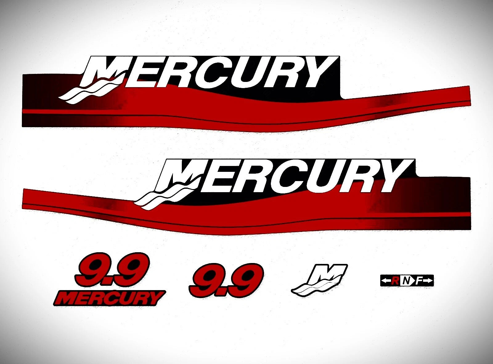 Set of 2 Decals for Mercury Outboard 9.9hp (37-859267)