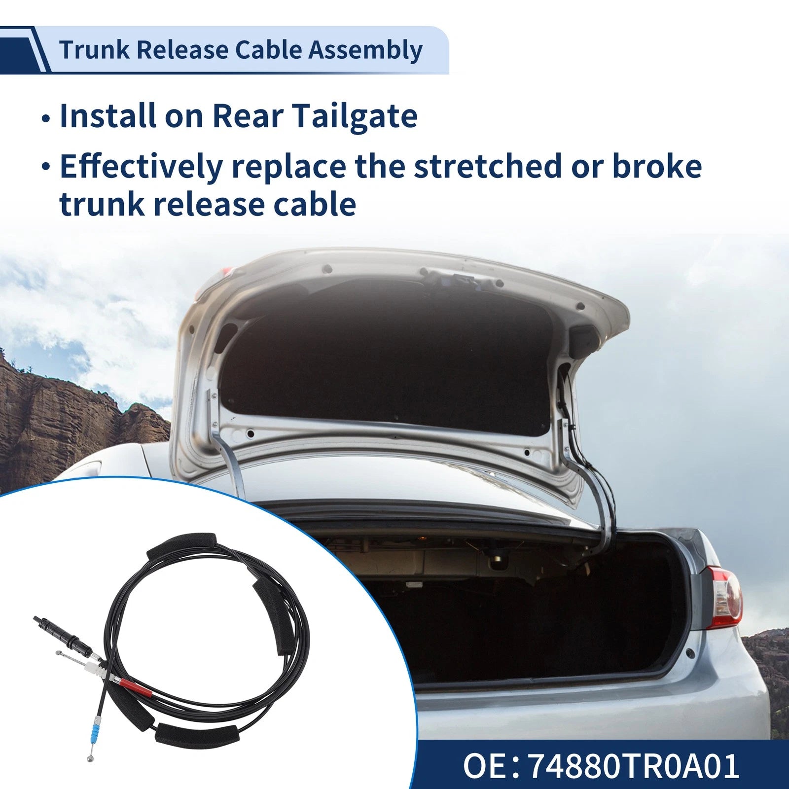 Trunk Lid Release Cable Replacement for Honda Civic (2012–2015)