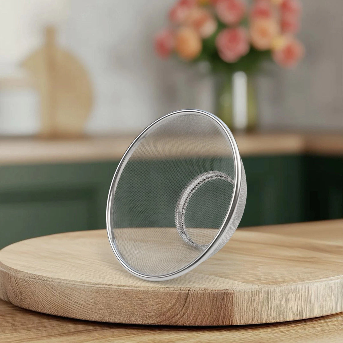 Round Edged Stainless Steel Basket for Easy Kitchen Vegetable Washing