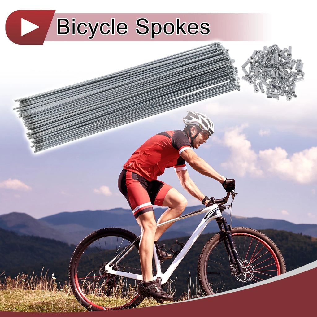 Bicycle Spokes 241mm Carbon Steel Galvanized Set for 14G (72 Pack)