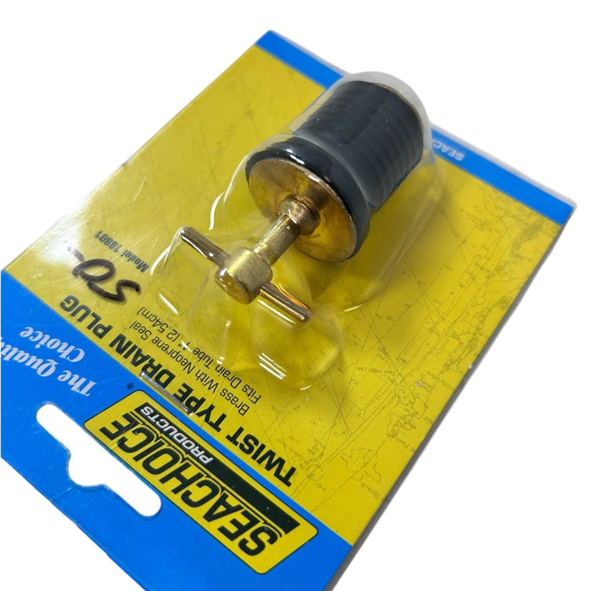 3X Marine Twist Type Drain Plug for SeaChoice (18801) 1'' Brass Neoprene Seal
